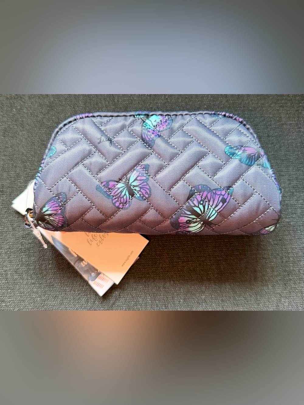 Lug Bobsled Eyeglass Case Pouch Bag – Butterfly Grey Gray Purple Blue